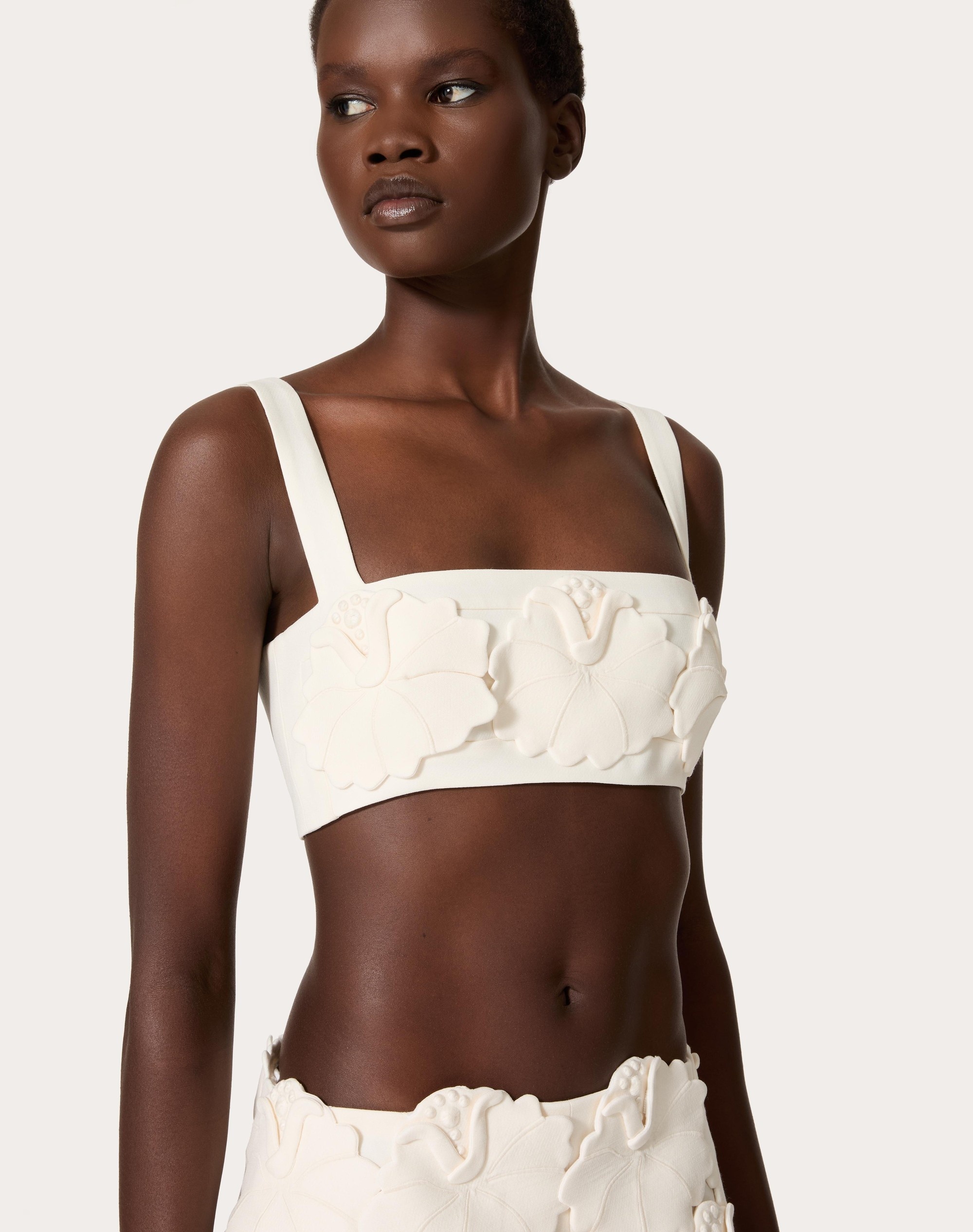 EMBROIDERED CREPE COUTURE BRALETTE - 5