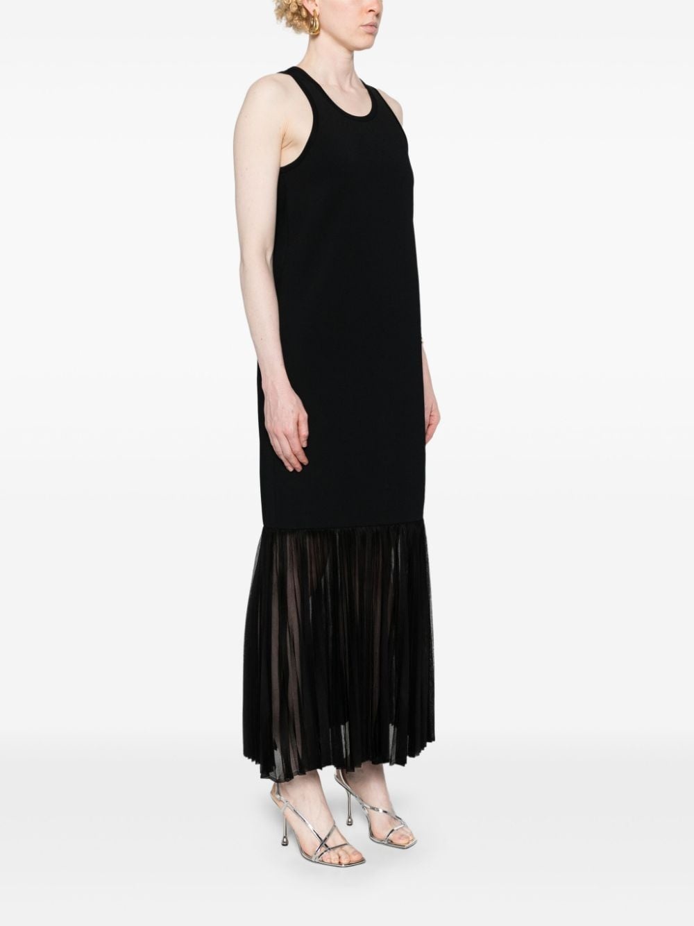 plissÃ©-detailed knitted maxi dress - 3