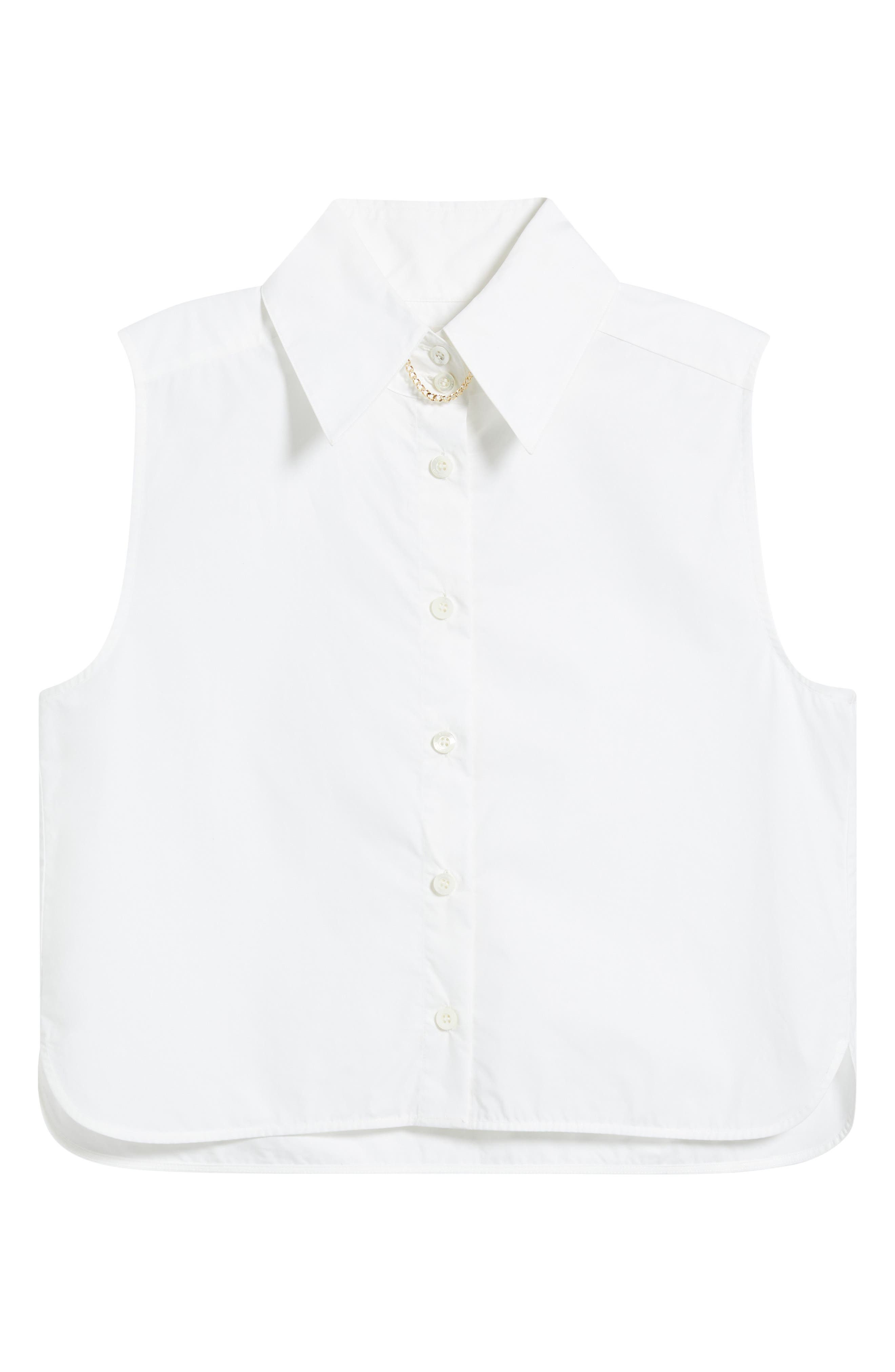 FRAME The Prep Embellished Sleeveless Button-Up Shirt in White at Nordstrom - 5