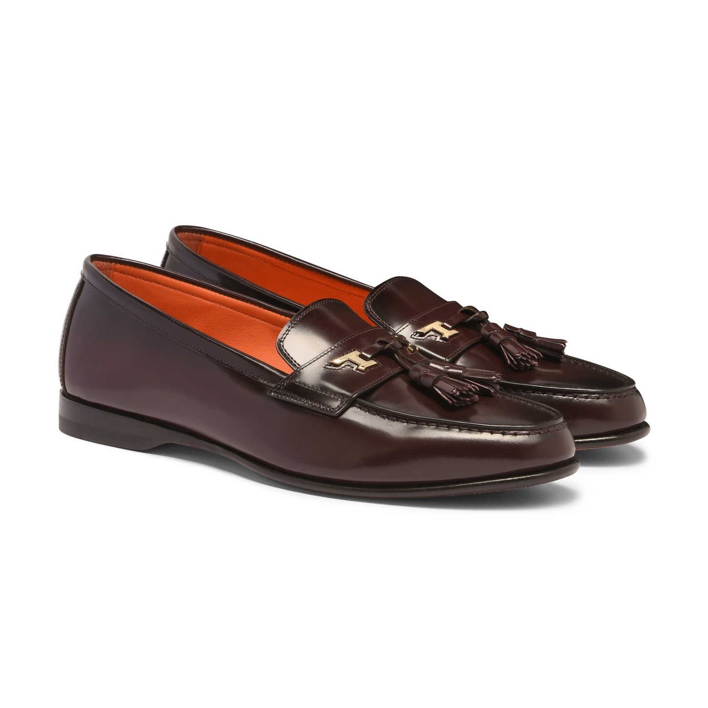 Men's burgundy leather Andrea tassel loafer - 3
