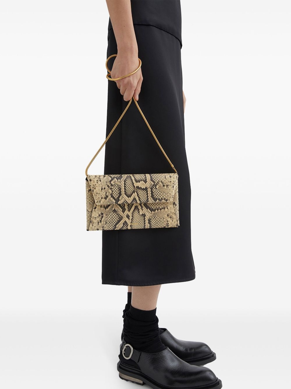 small snakeskin-print folded bag - 3