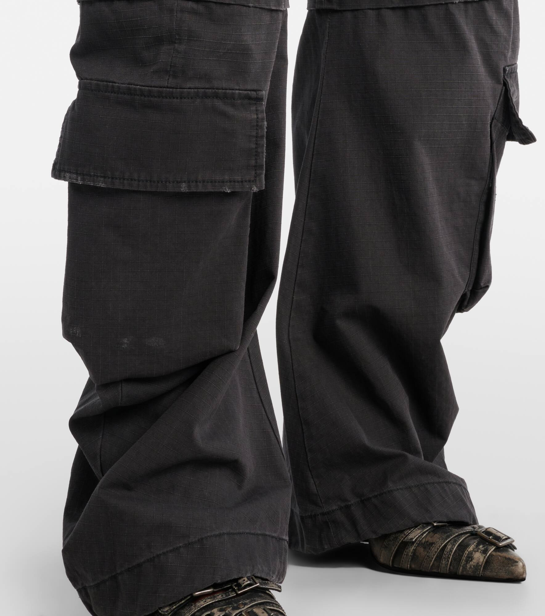 Cotton barrel-leg cargo pants - 5