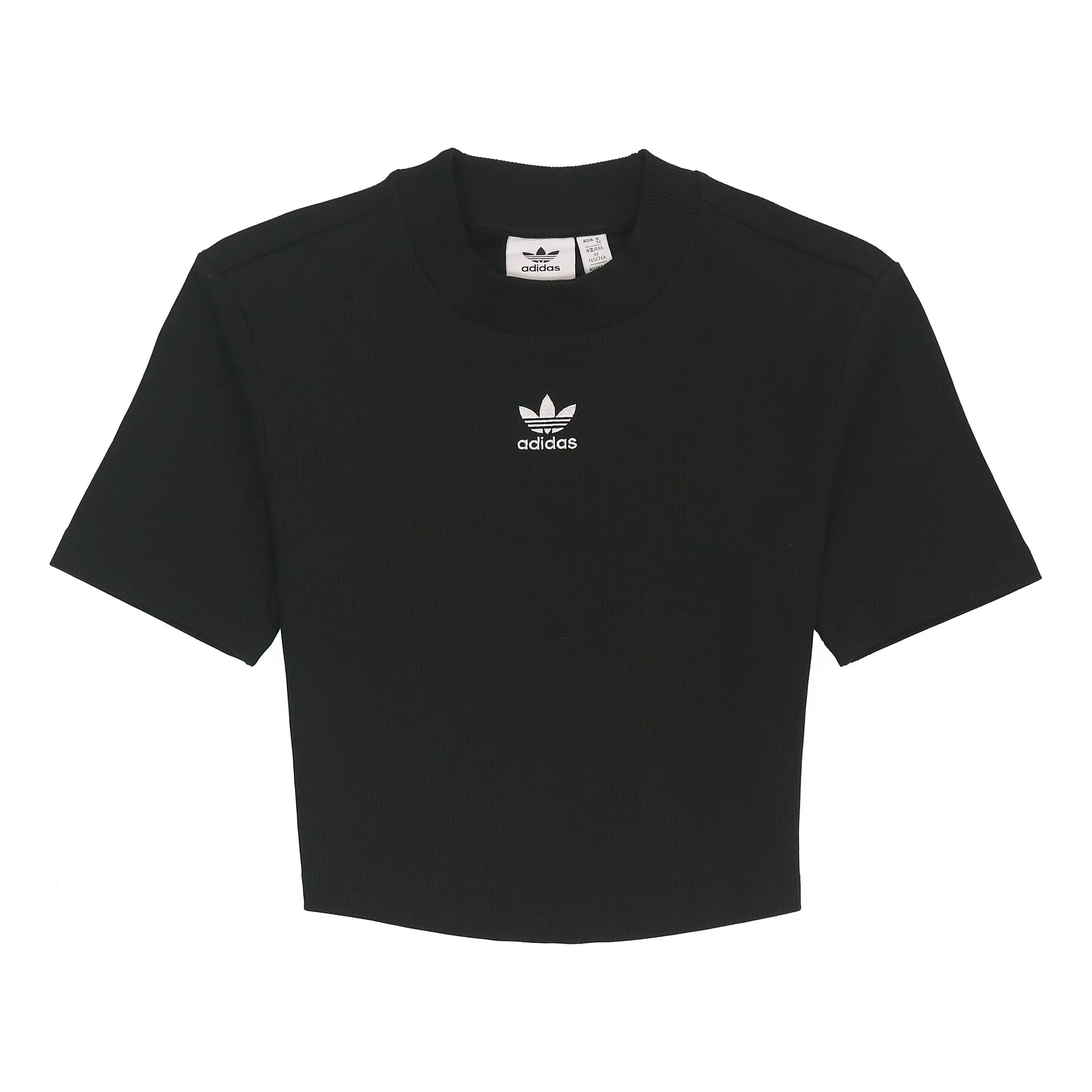 (WMNS) adidas Adicolor Essentials Rib Cropped T-Shirt 'Black' HF3395 - 1