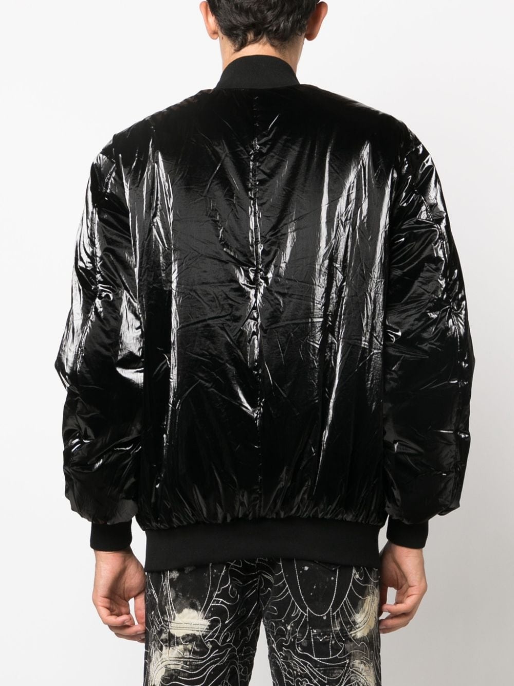 high shine-finish bomber jacket - 4