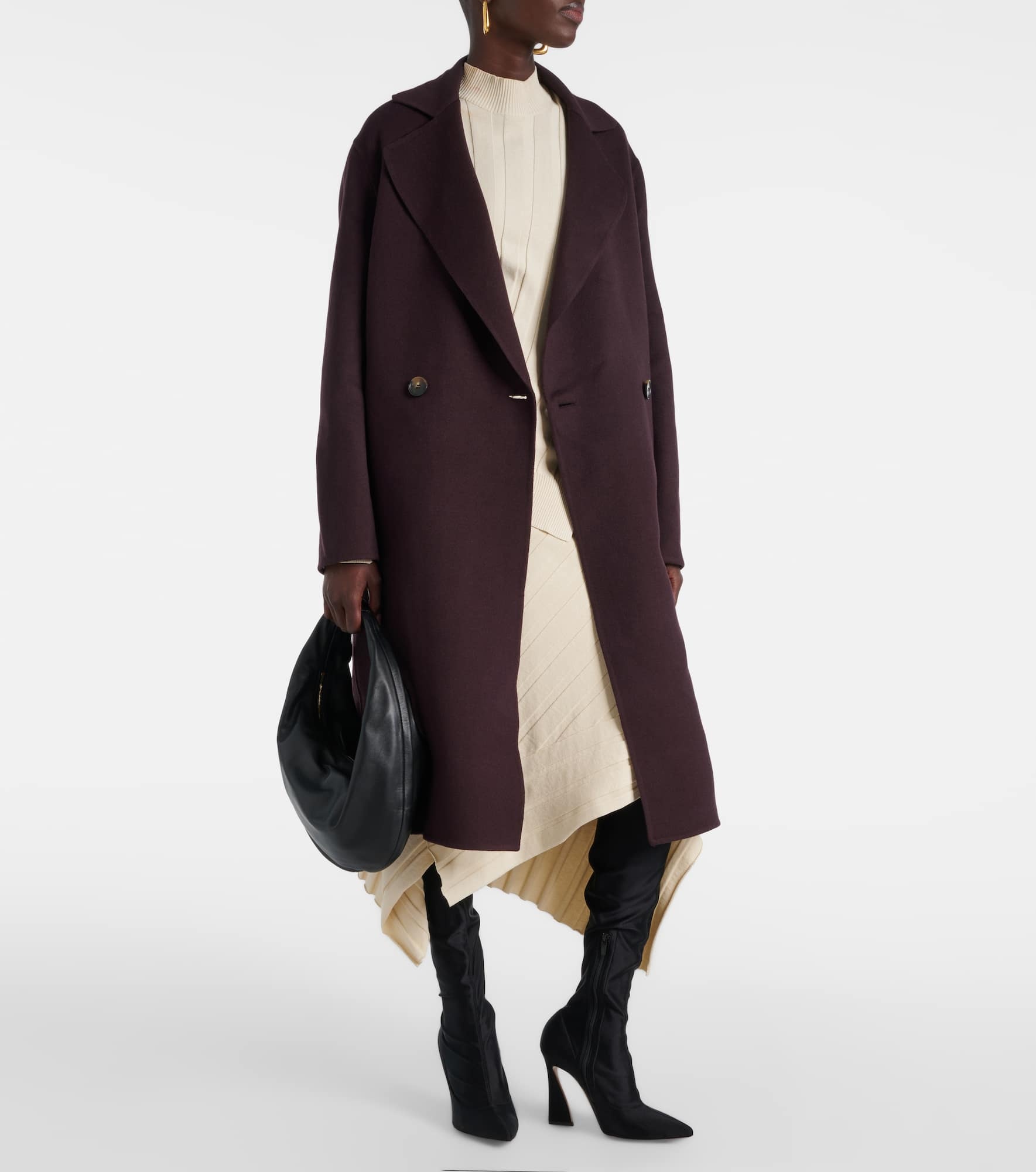 Double-breasted wool coat - 2