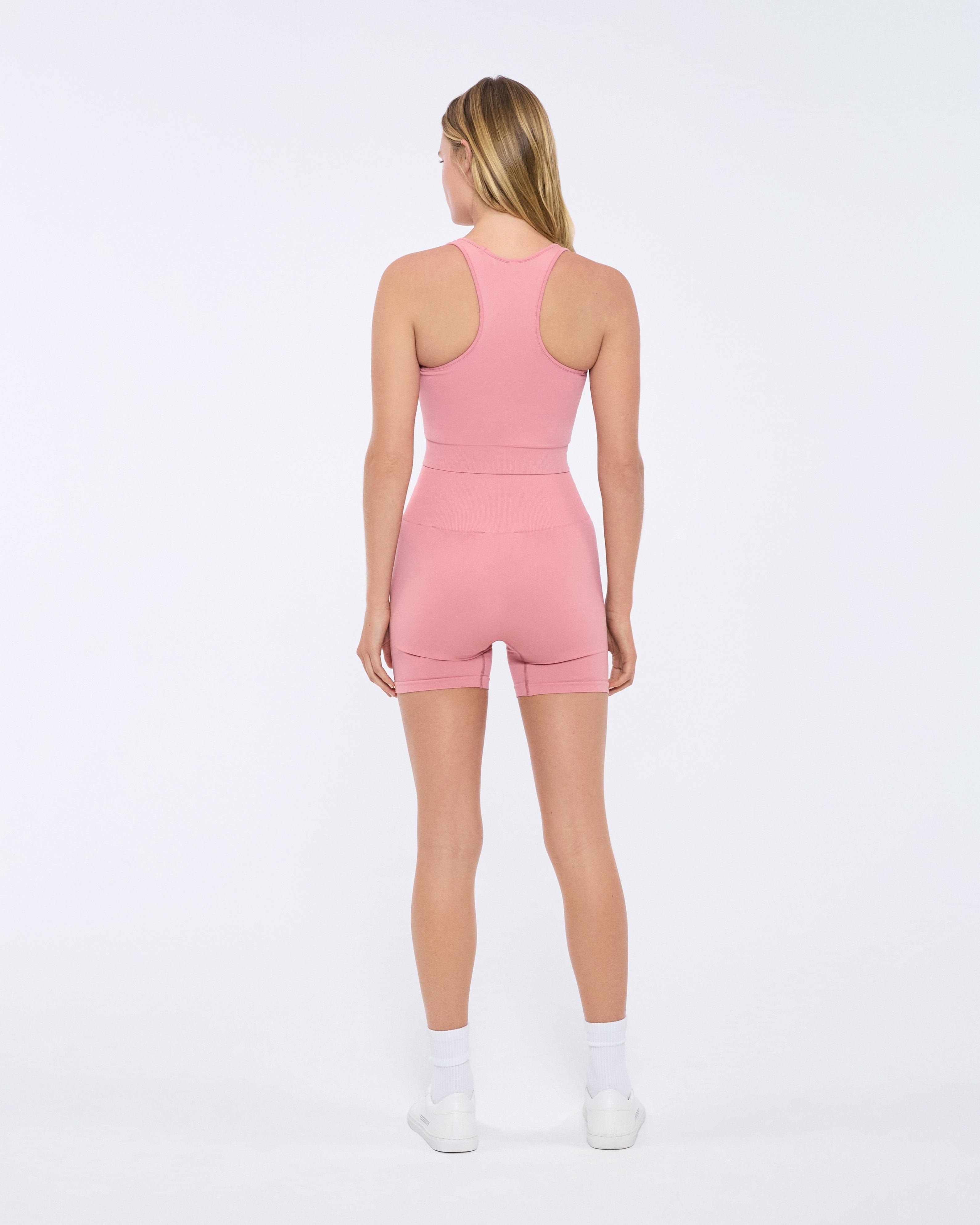 Womens Plant-Stretch Compressive Ribbed Tank Top - Dewy Rose - 4