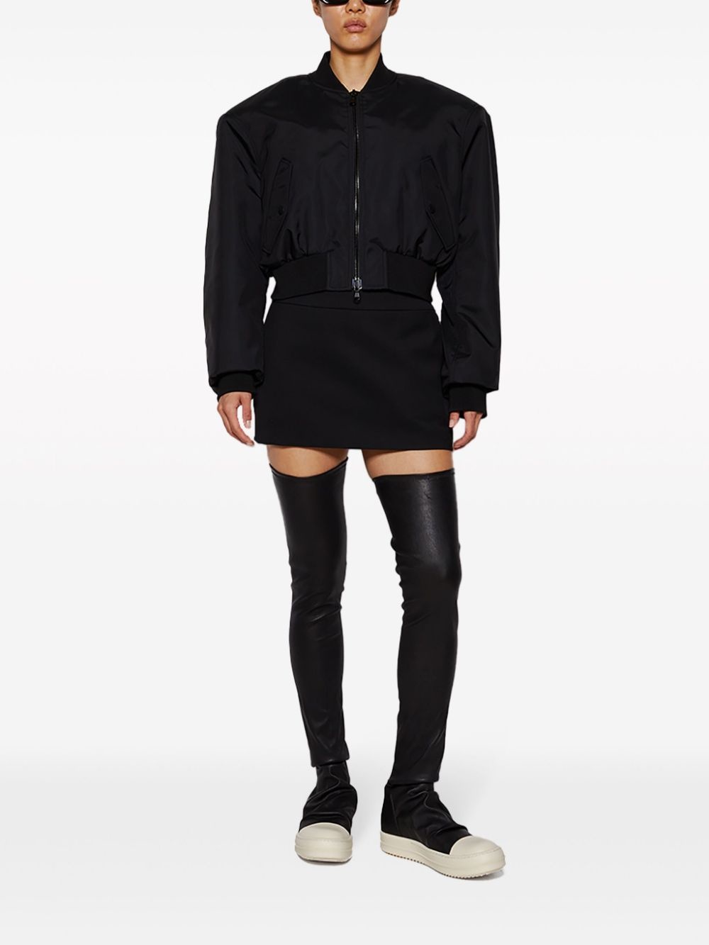 thigh-high leather boots - 6
