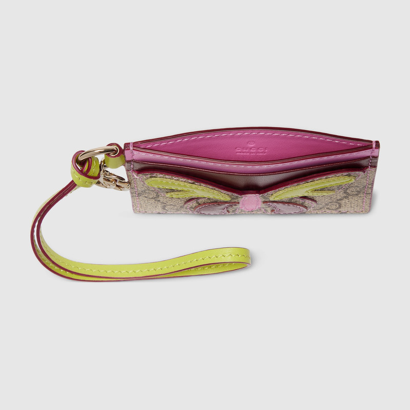 GUCCI Card case with Double G and butterfly outlook