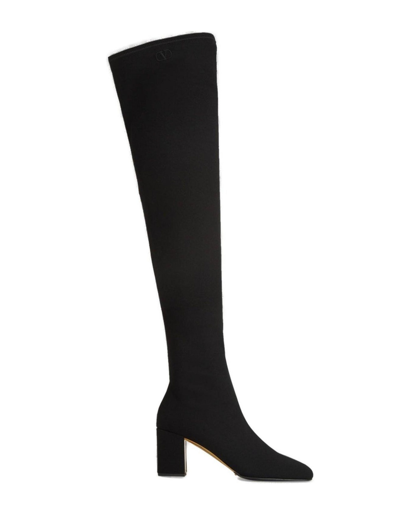 Square Toe Thigh-length Boots - 1