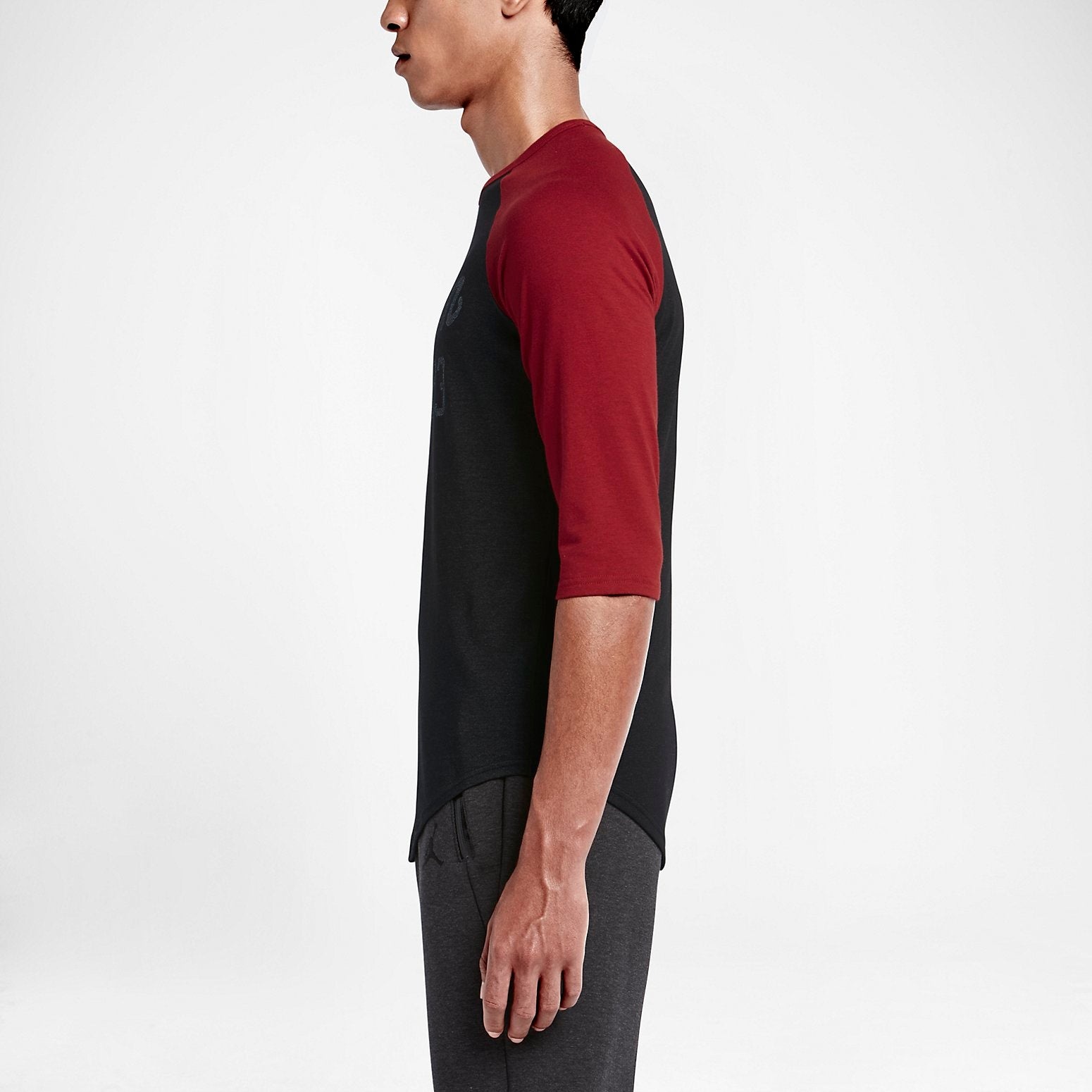Air Jordan 23 Raglan 3/4 Sleeve Short 'Black Red' 724504-010 - 4