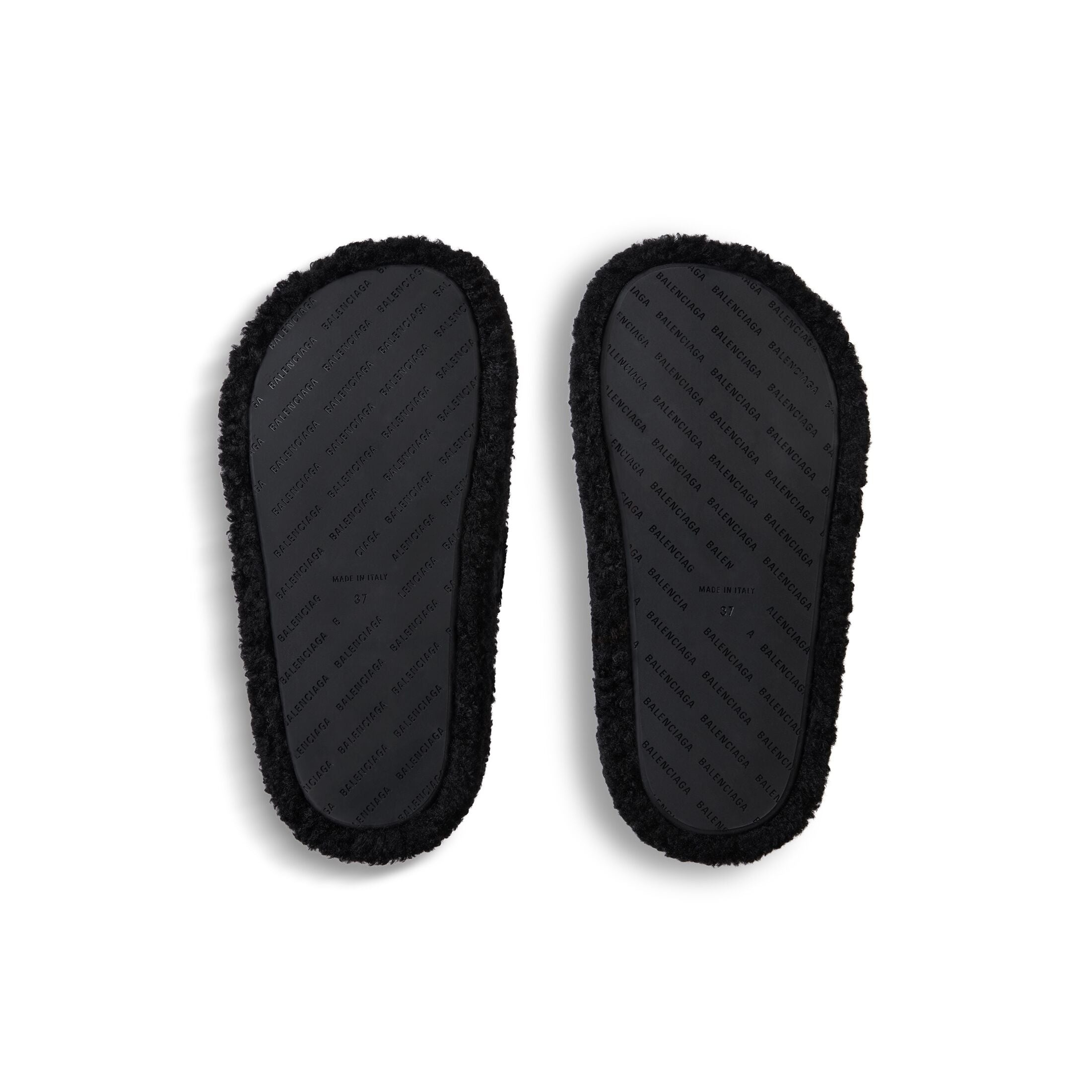 (WMNS) Balenciaga Furry Platform Sandals 'Black Fake Shearling White and Red Political Campaign Embr - 6