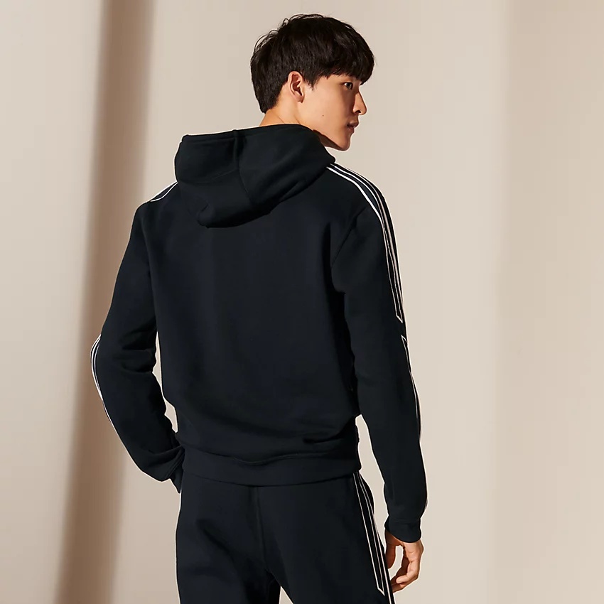 "Run H" bicolor hooded sweater - 3