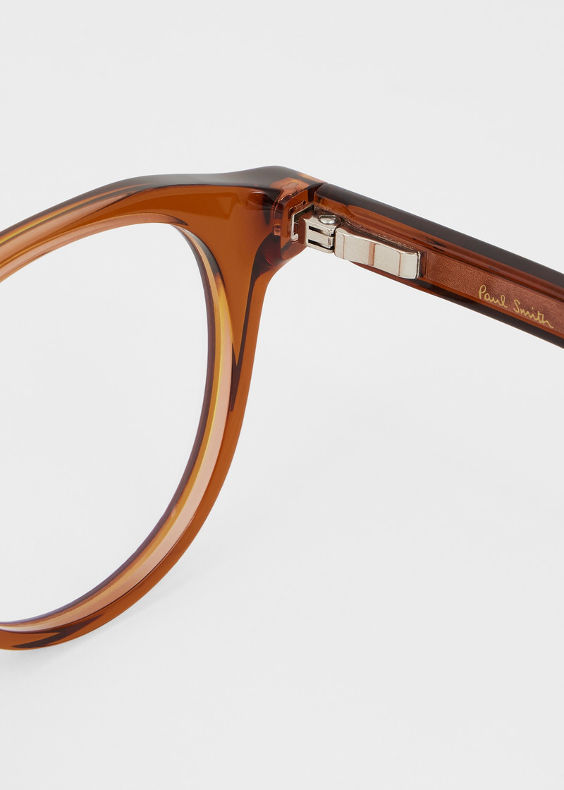 Caramel Brown 'Keyes' Spectacles with Clip-On Sun Lenses 5
