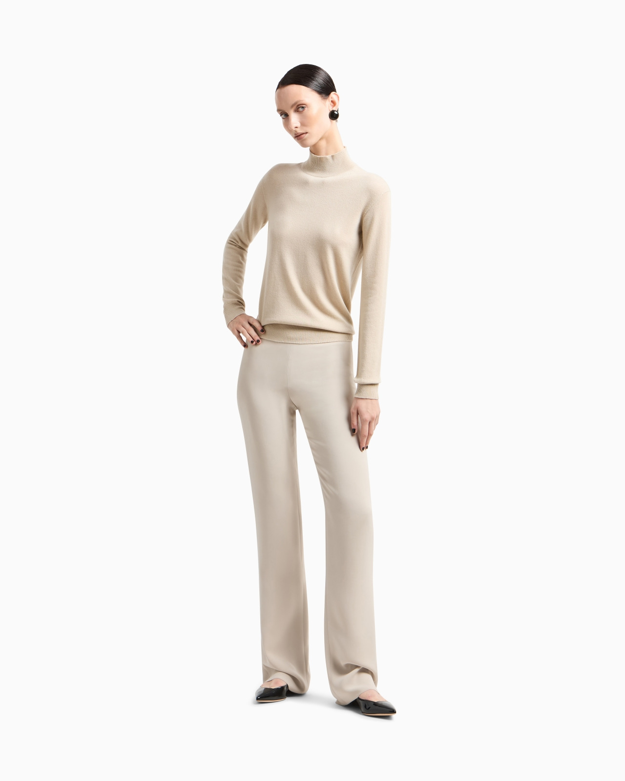 Wide-leg silk trousers - 2