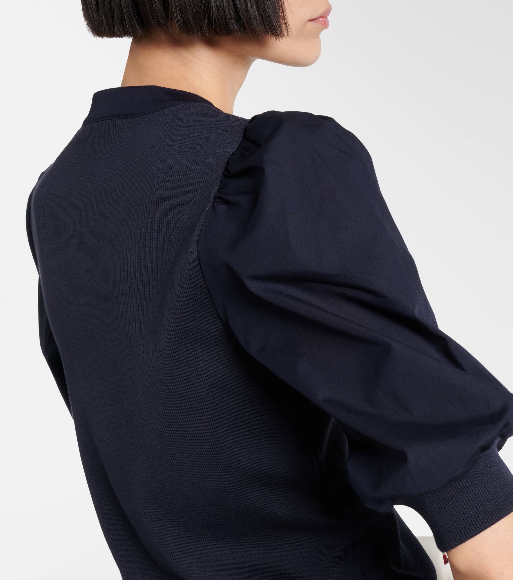 Coralee puff-sleeve cotton-blend top - 5