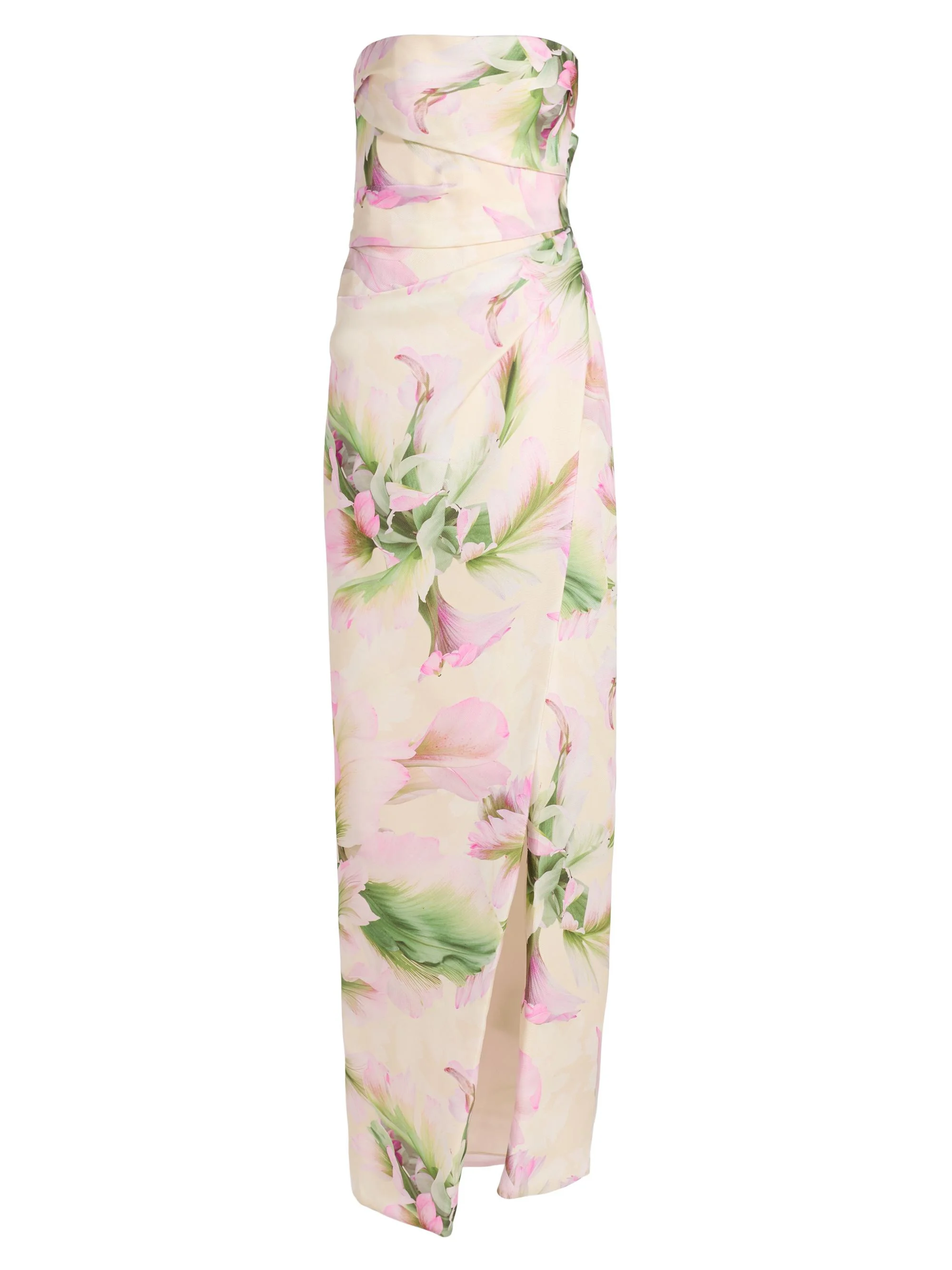 Women's Floral Mikado Strapless Gown - Carnation Multi - 1