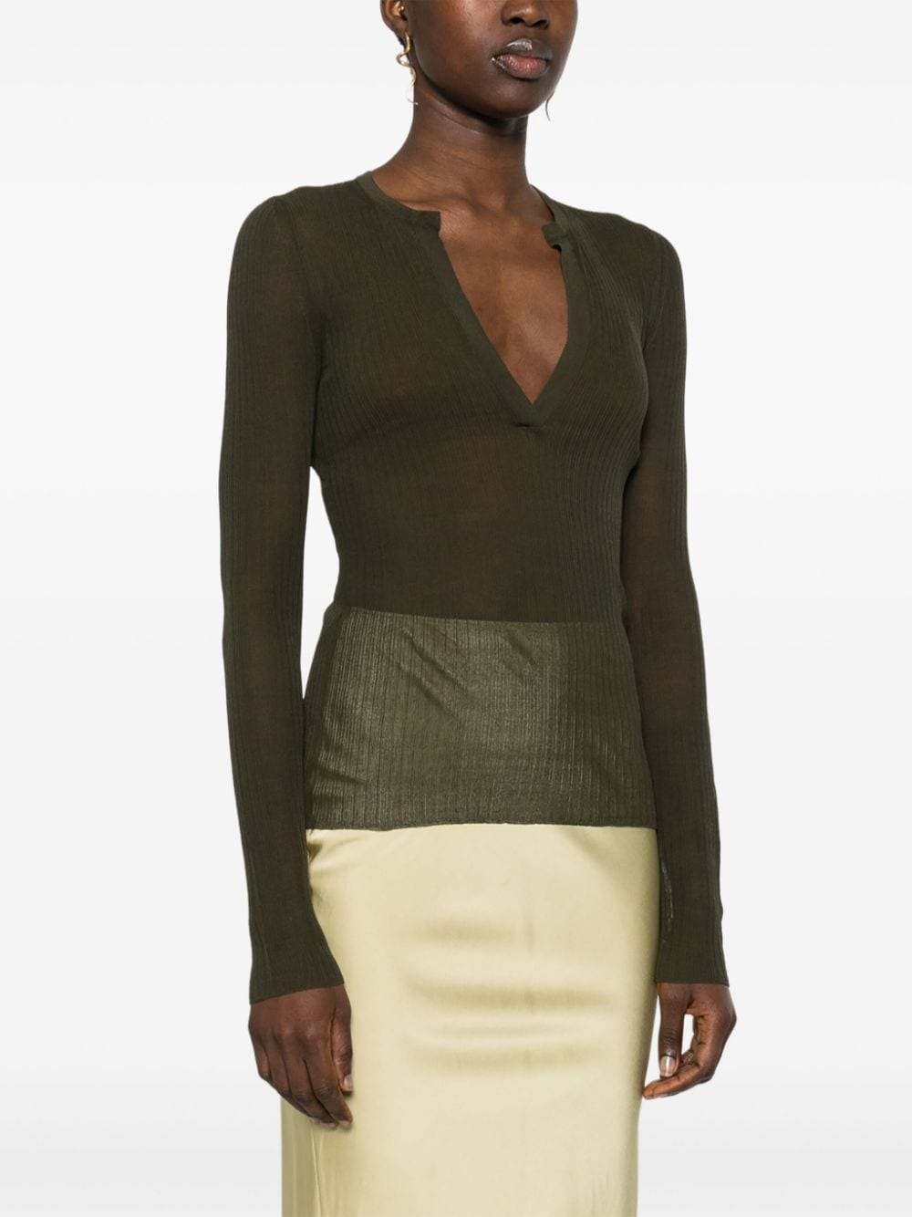 Saggina ribbed silk jumper - 3