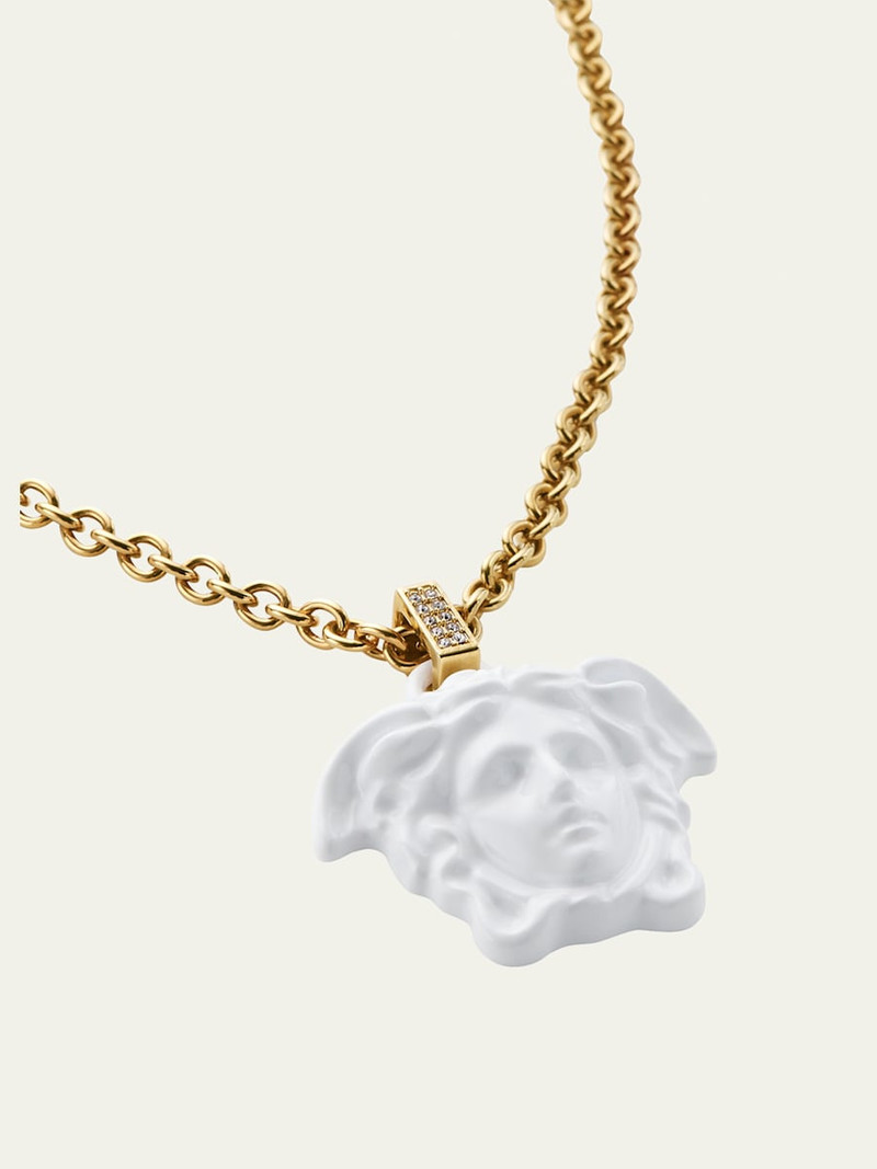 VERSACE Medusa Pendant Necklace, White outlook