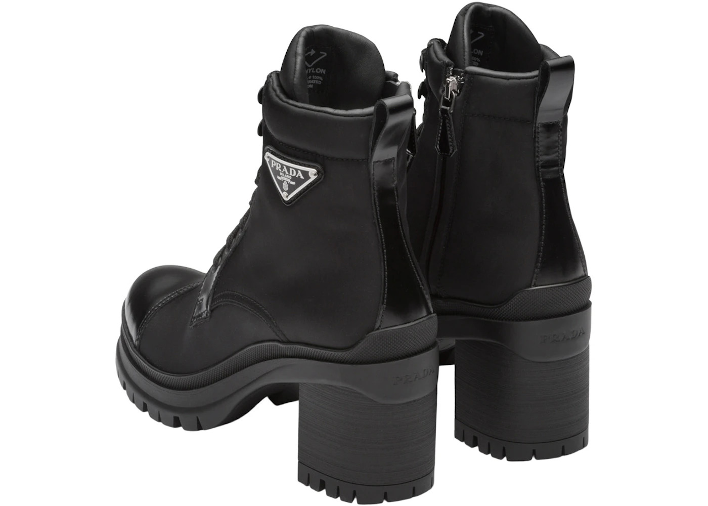 Prada 55mm Laced Booties Black Nylon - 4
