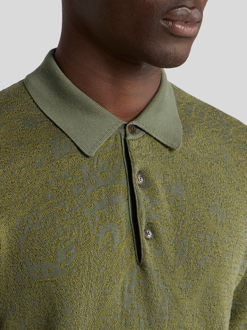 Etro KNIT COTTON POLO SHIRT WITH FLORAL PAISLEY MOTIF outlook