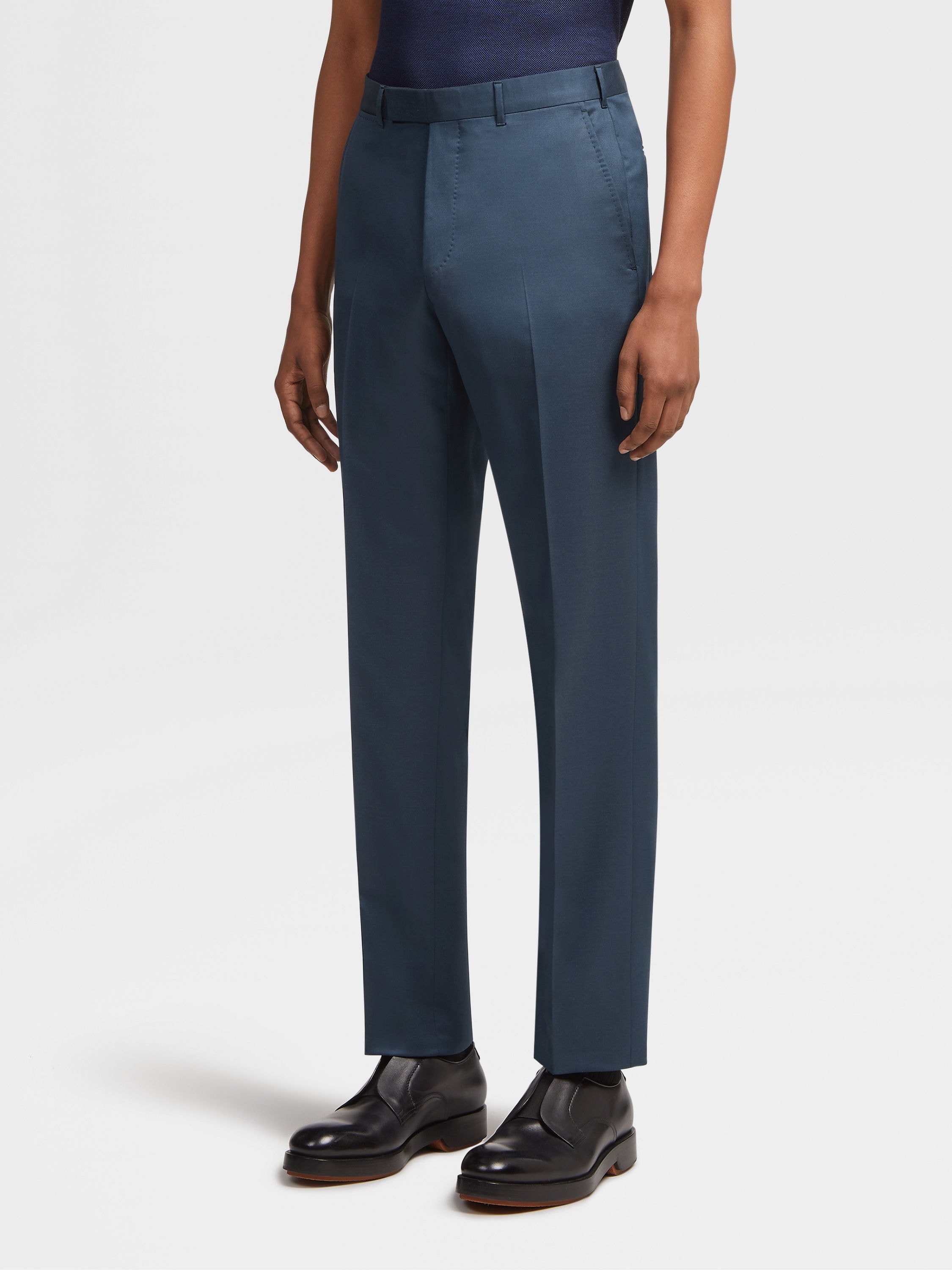 TEAL BLUE CENTOVENTIMILA WOOL SUIT - 5