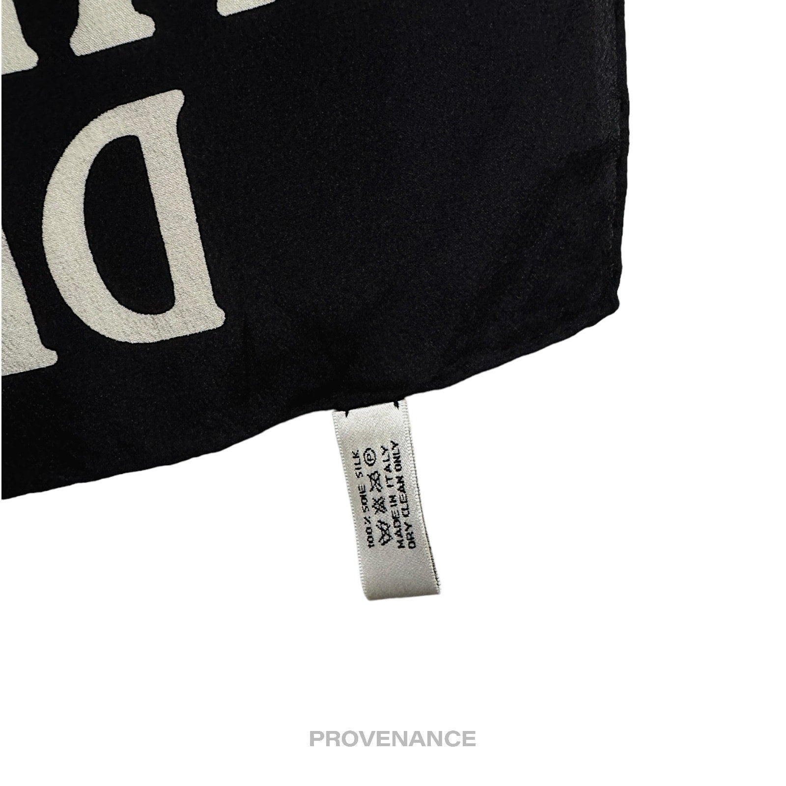 Christian Dior "J'ADORE DIOR" Silk Scarf - Black 100 - 5