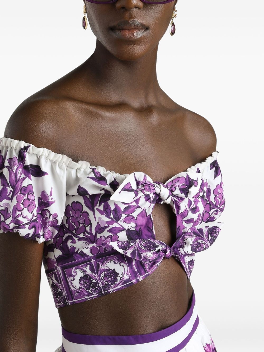 Majolica-print blouse - 4