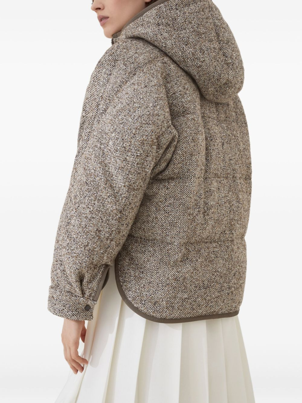 chevron flecked down jacket - 4