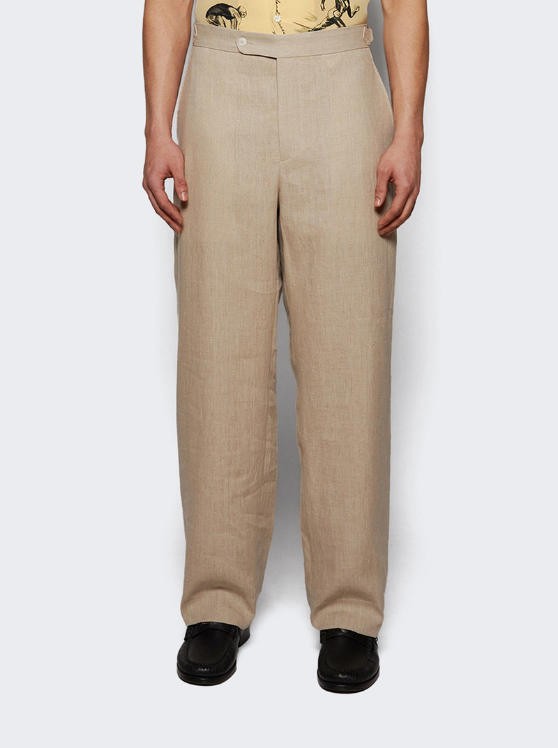 BODE Lightweight Linen Side Buckle Trousers Wheat outlook