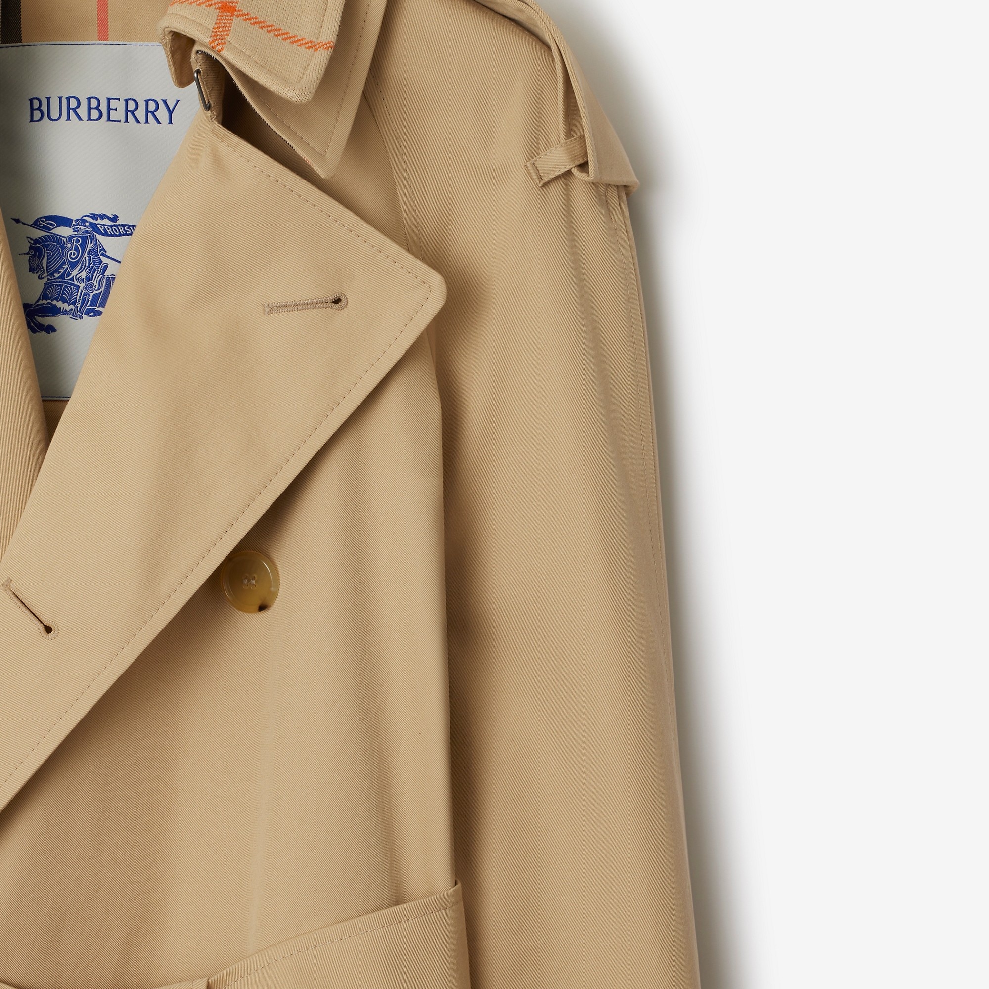 Burberry Short Detachable Collar Gabardine Trench Coat