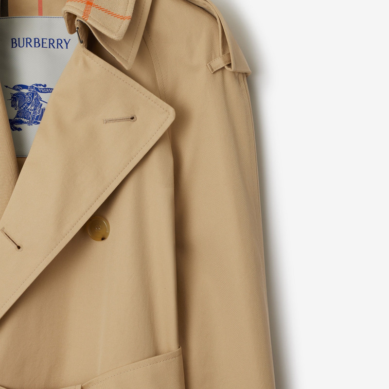 Short Detachable Collar Gabardine Trench Coat 8