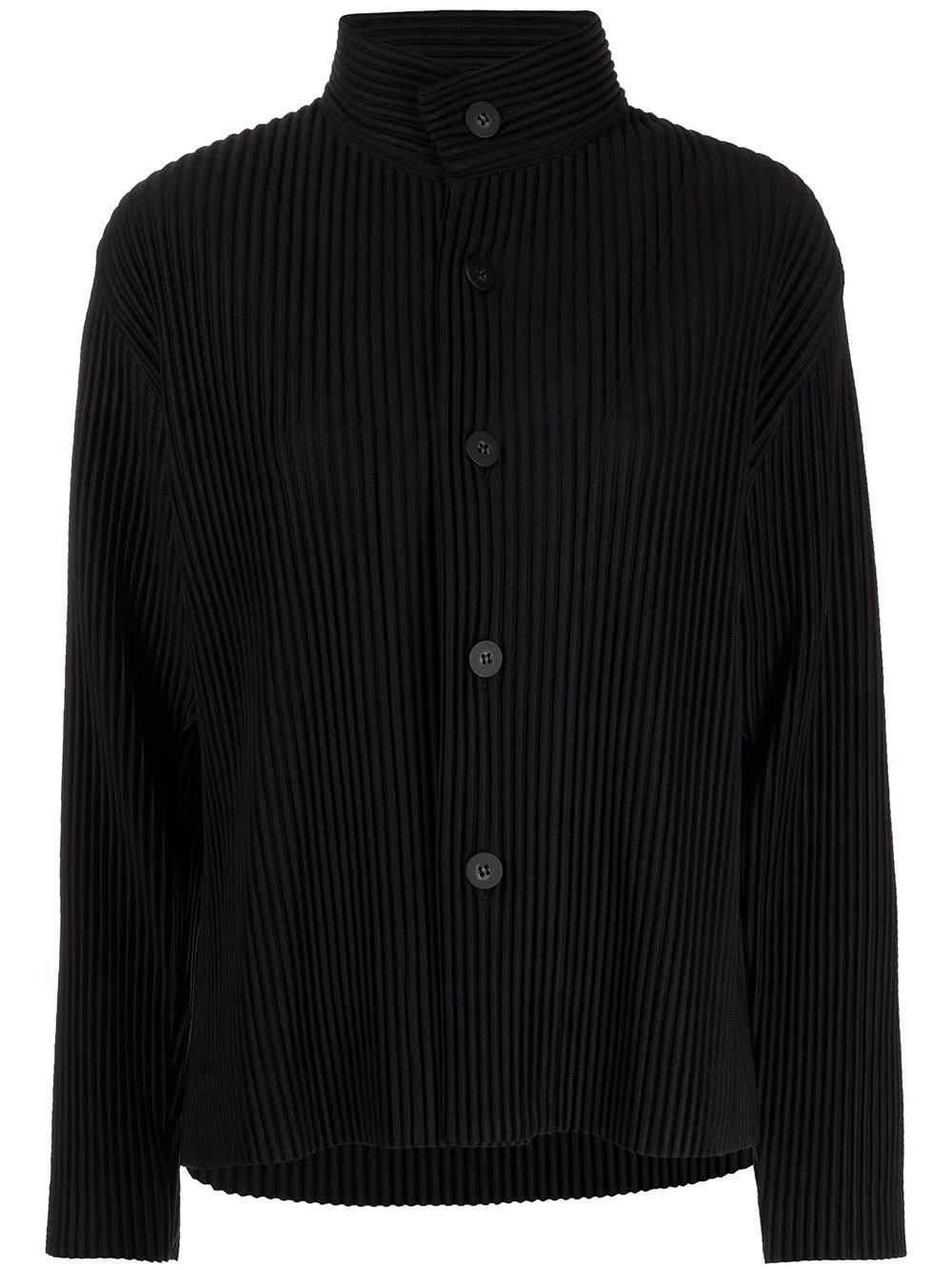 pleated button-up jacket - 1