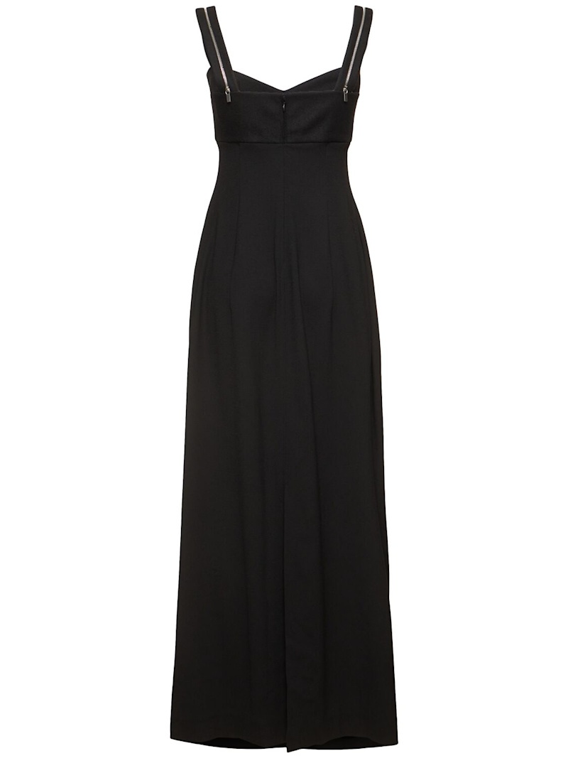 Wool blend crepe long dress - 3