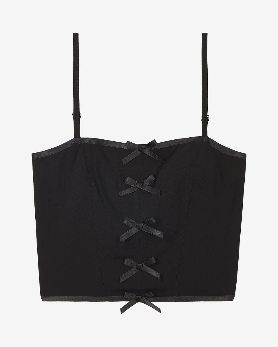 TOP WITH BLACK BOW DETAIL - 1