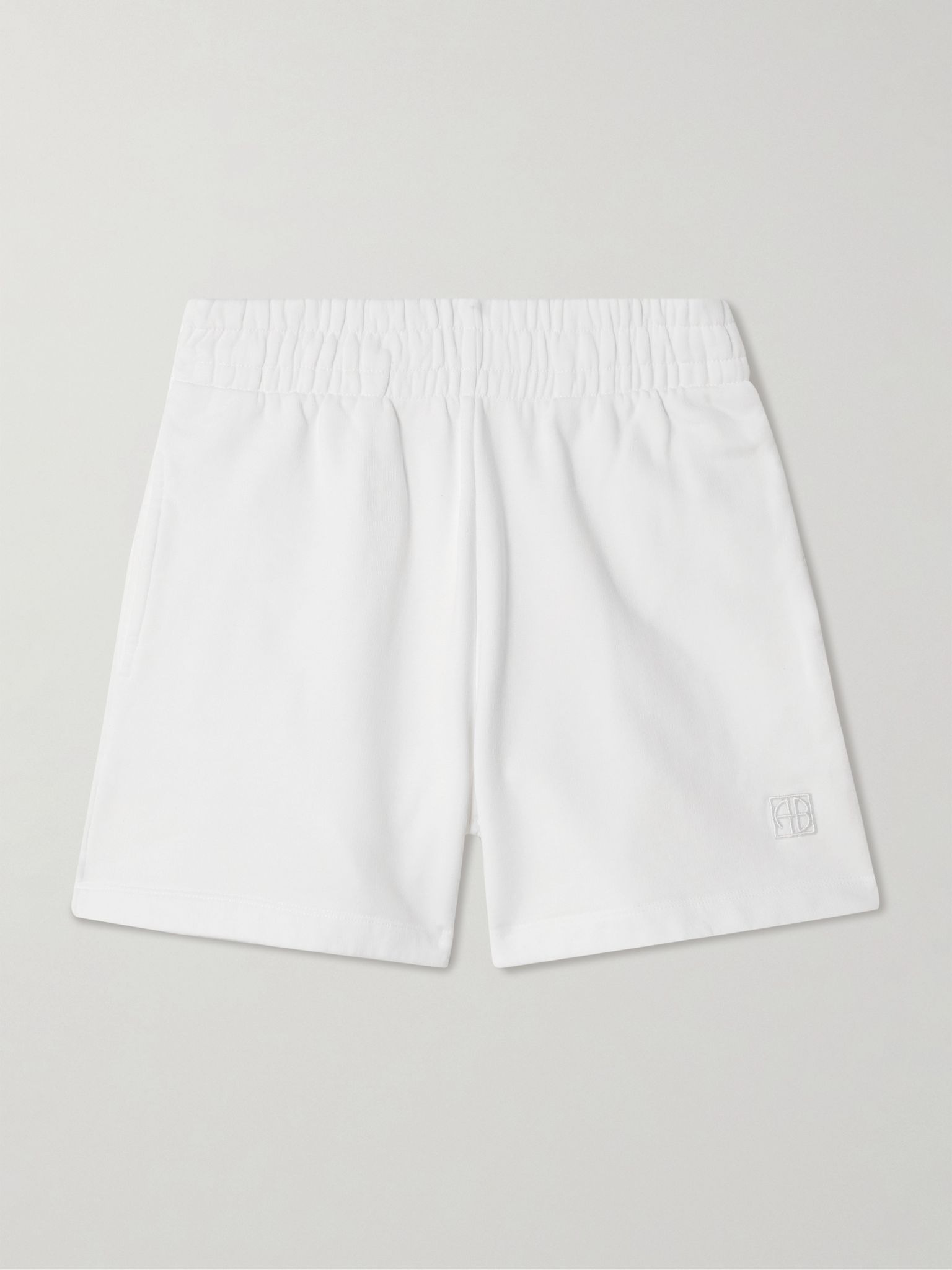 Kam embroidered cotton-jersey shorts White - 1