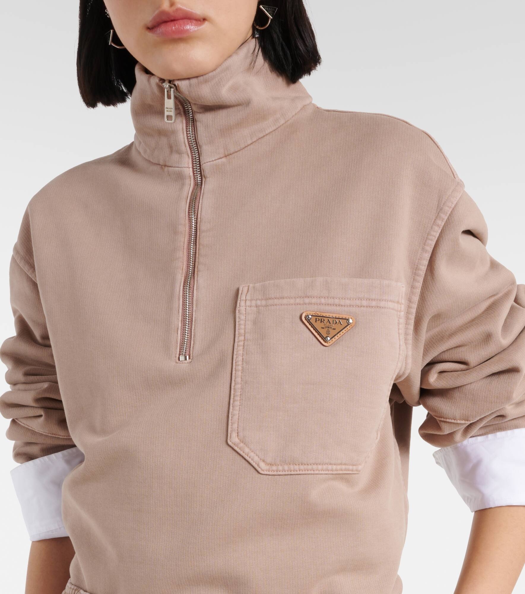 Cotton half-zip sweatshirt - 4