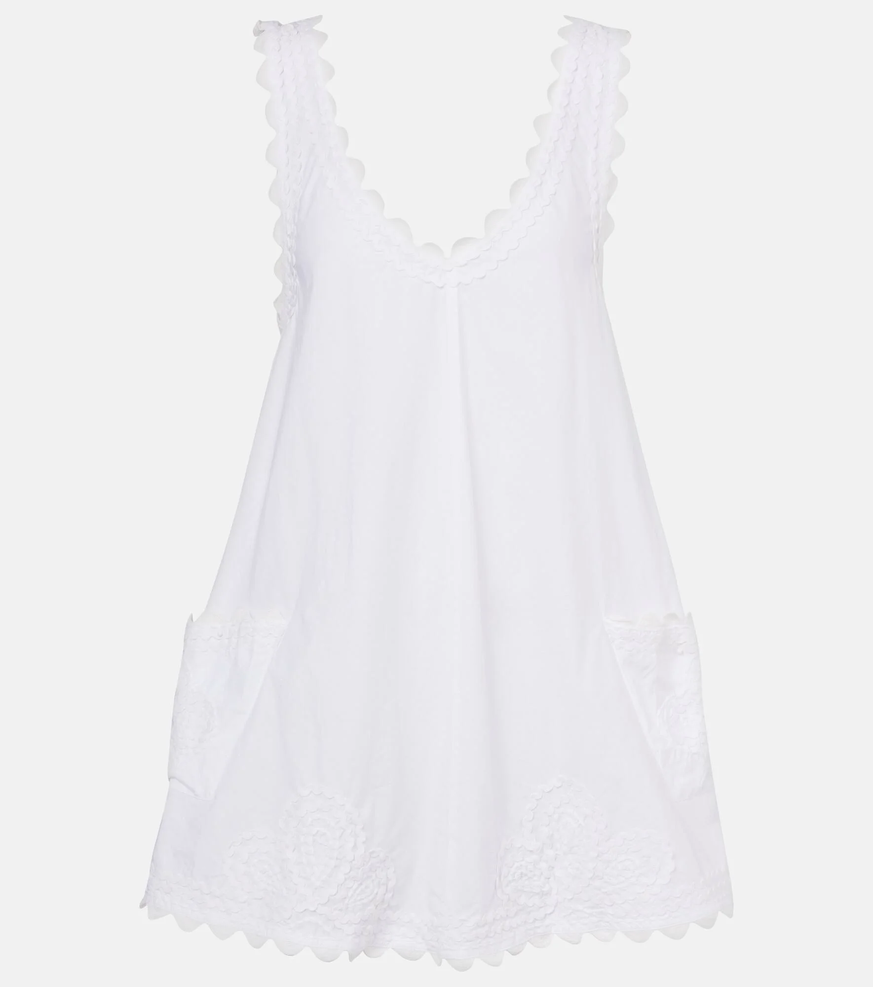 Embroidered cotton poplin minidress - 1