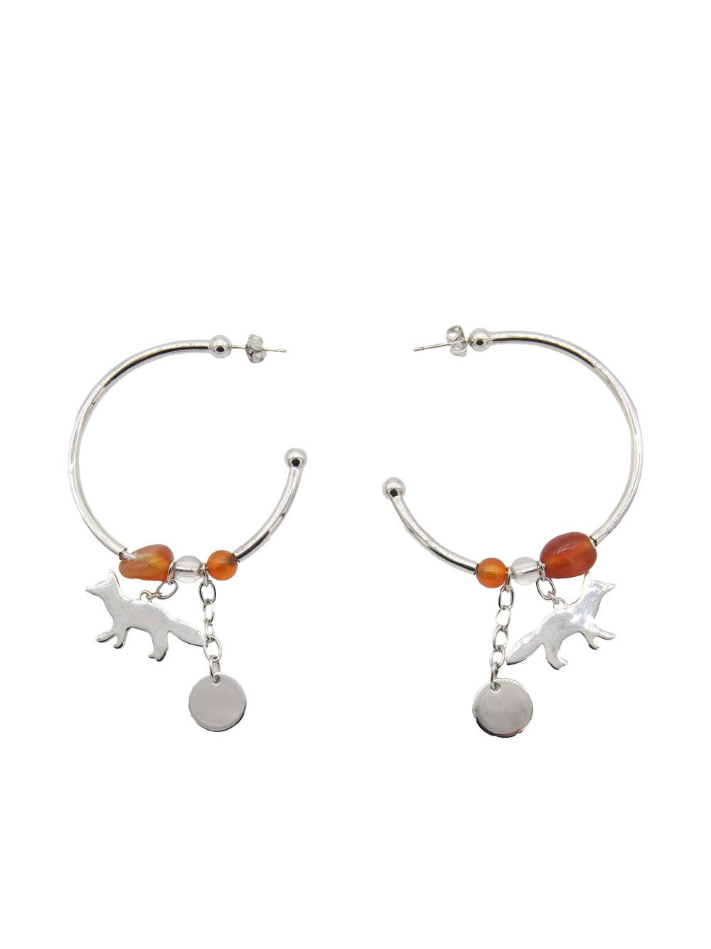 fox-carnelian hoop earrings - 2
