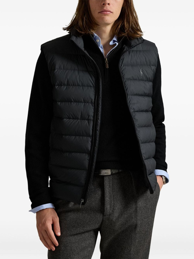embroidered-logo quilted gilet 3