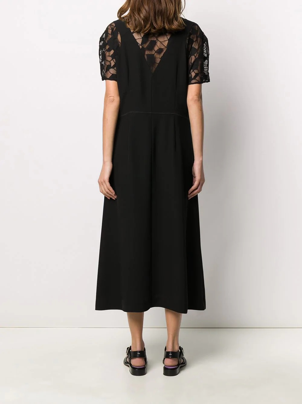 lace panelled midi dress - 4