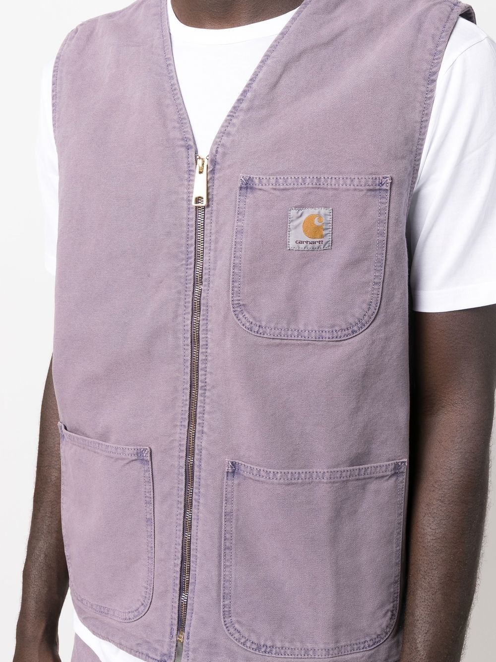 Arbor logo-patch zip-up vest - 5