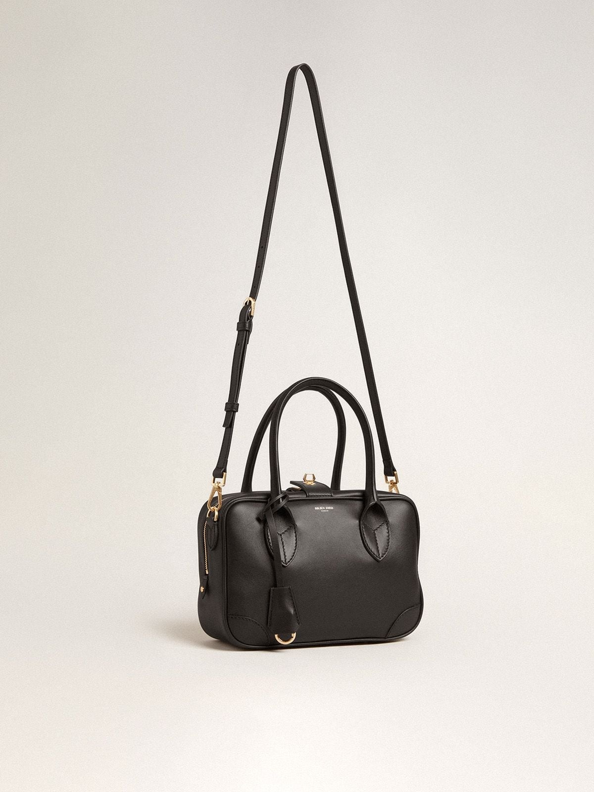 Vita Bag in smooth black leather with gold details - 4