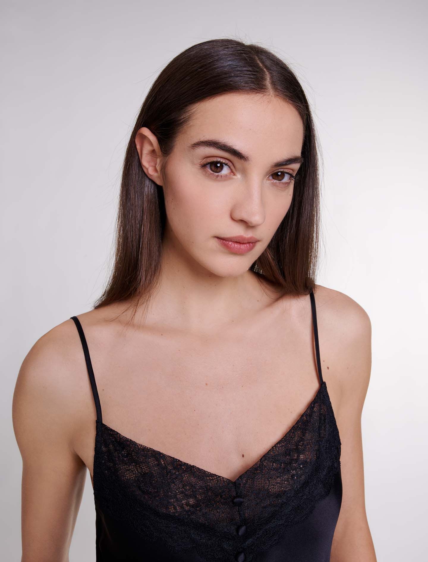 Silk satin and lace top - 6