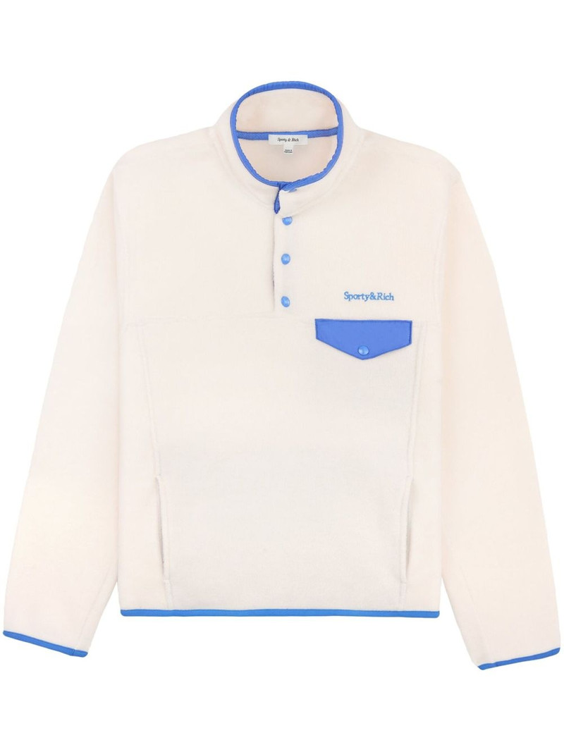 Serif logo-embroidered polar sweatshirt 1