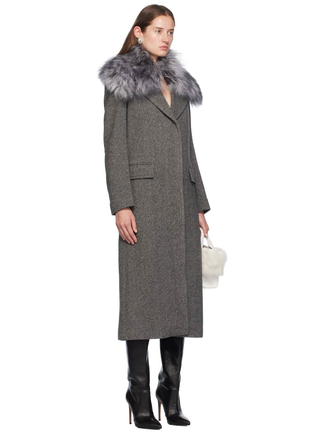 Gray Wool Shearling Jacket - 2