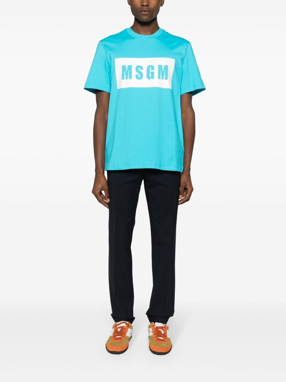 logo-waistband tailored trousers - 2