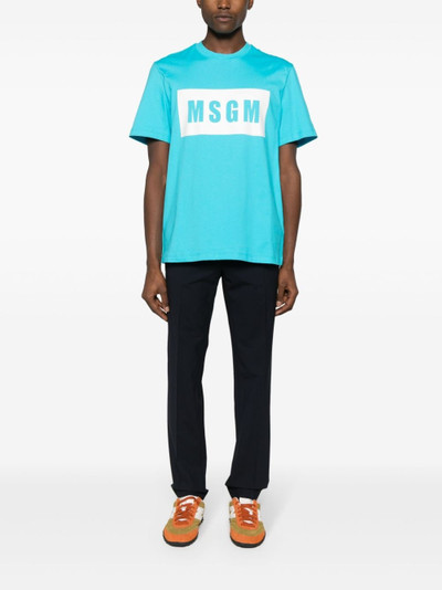 MSGM logo-waistband tailored trousers outlook