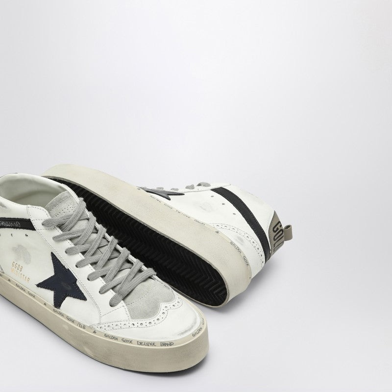 Golden Goose White Mid Star Trainer With Blue Star Women - 5