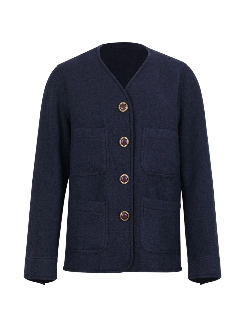 buttoned patch-pocket jacket - 1