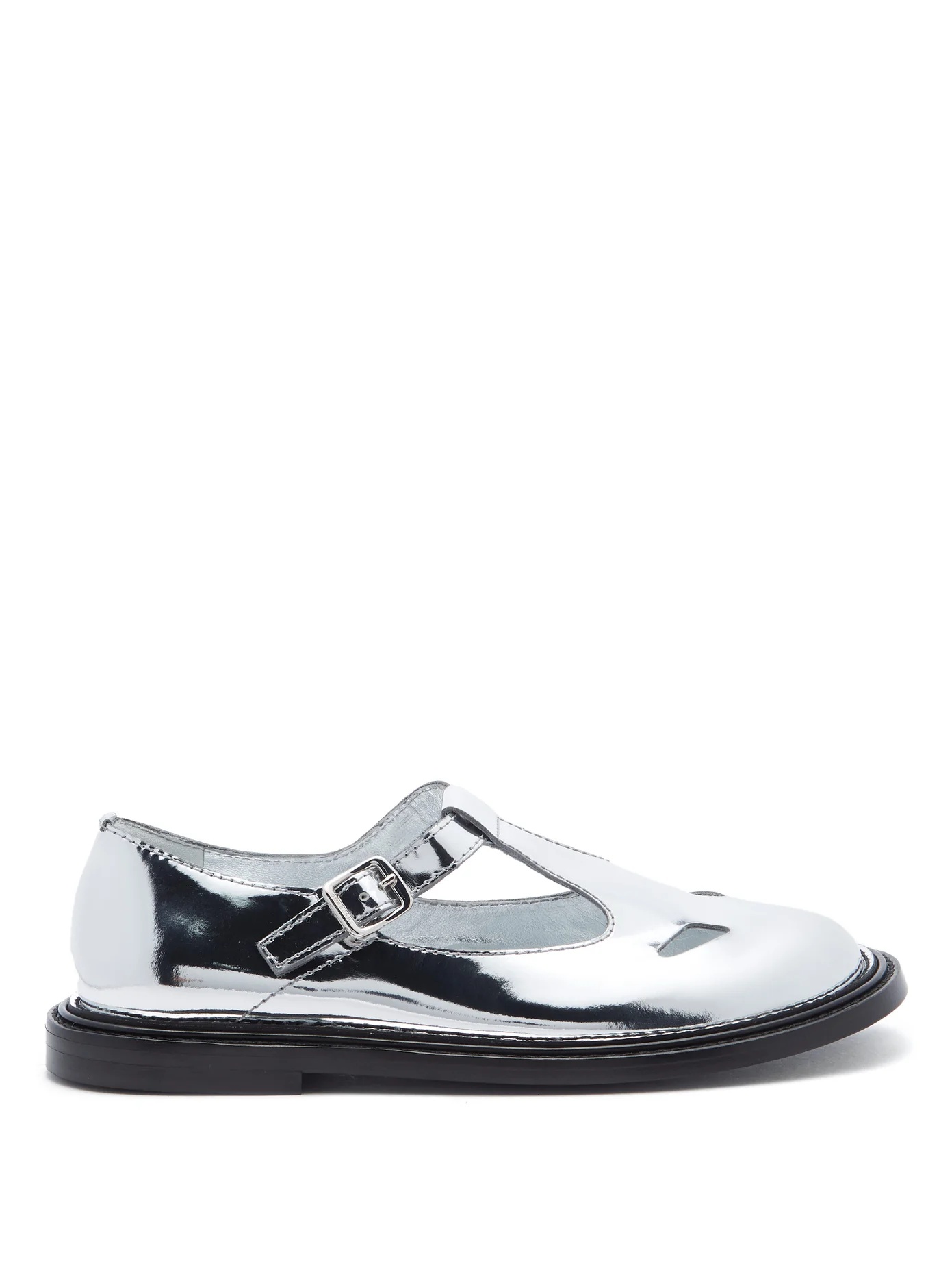 Hannie metallic patent-leather dolly loafers - 1